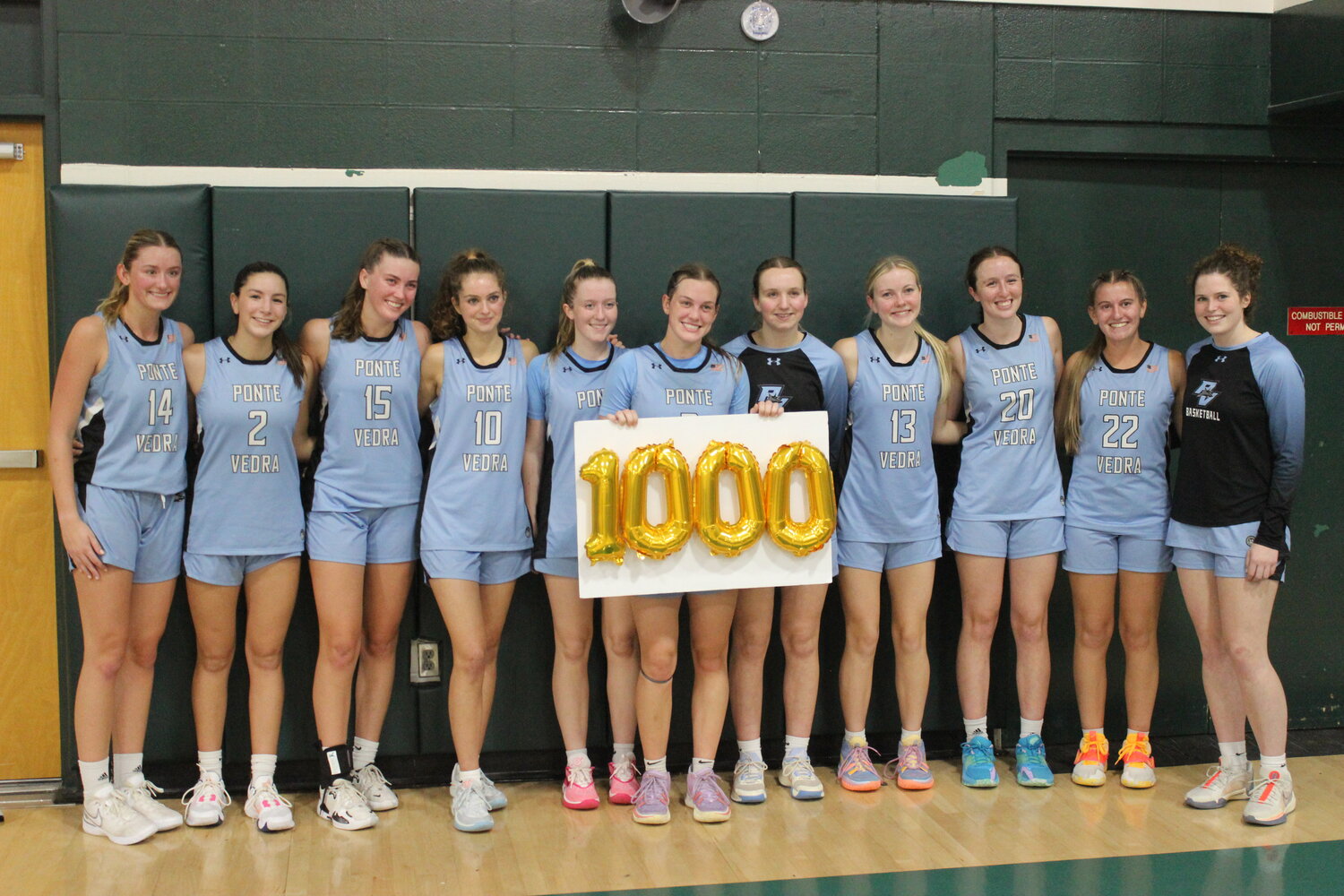 Ponte Vedra senior Kennedy Rosendahl helped the Sharks win, but also reached 1,000 career points in the process.